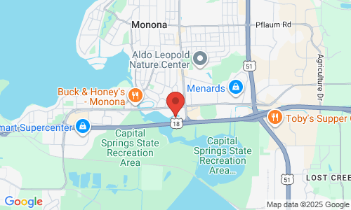 Google map image of our location in 502 River Pl  Monona, WI